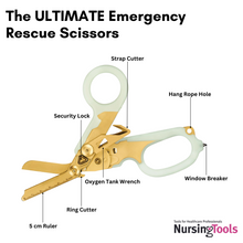 Load image into Gallery viewer, Nursingtools Foldable Multi-tool Emergency Response Scissors (Glow in the dark)