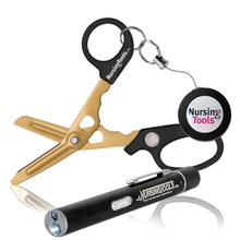 Load image into Gallery viewer, Hummingbird 4 in 1 Medical Scissors with Nurse Badge Reel &amp; Penlight
