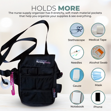 Load image into Gallery viewer, Nursingtools Joey Nurse Fanny Pack Multi Compartment Waist Organizer Tool Bag for Students, Practitioners & Medical Professionals (Black)