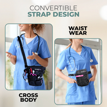 Load image into Gallery viewer, Nursingtools Joey Nurse Fanny Pack Multi Compartment Waist Organizer Tool Bag for Students, Practitioners & Medical Professionals (Black)