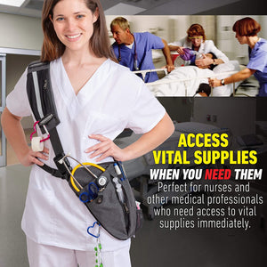 Crossbody Fanny Pack for Nurses, Student & Medical Professionals Grey