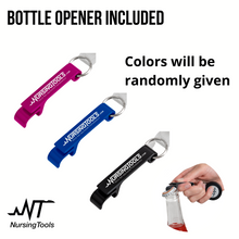 Load image into Gallery viewer, Premium Badge Reel Belt Clip - Stainless-Steel Cable - with RFID Compatible ID Holder & Bottle Opener