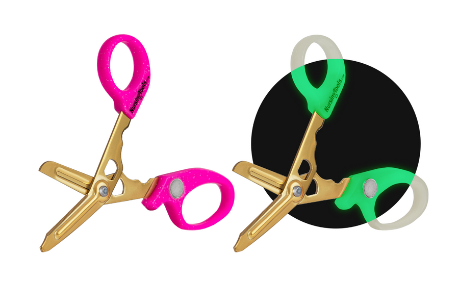Hummingbird 4-in-1 Medical Scissors (Limited Edition Glittered Pink and Glow-in-the-dark)