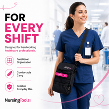 Load image into Gallery viewer, Nursingtools Joey Nurse Fanny Pack Multi Compartment Waist Organizer Tool Bag for Students, Practitioners &amp; Medical Professionals (Black)
