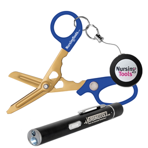 Hummingbird 4 in 1 Medical Scissors with Nurse Badge Reel & Penlight