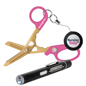 Hummingbird 4 in 1 Medical Scissors with Nurse Badge Reel & Penlight