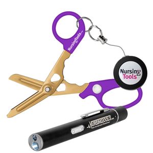 Hummingbird 4 in 1 Medical Scissors with Nurse Badge Reel & Penlight