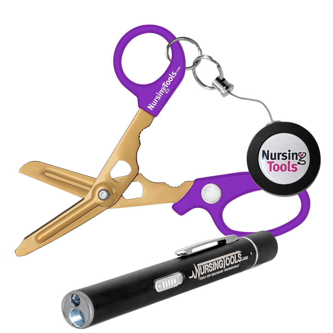 Hummingbird 4 in 1 Medical Scissors with Nurse Badge Reel & Penlight