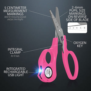 Night Owl Medical Scissors -  Multi-tool 5-in-1 Compact Trauma Shears for Medical Professionals with Rechargeable USB Light