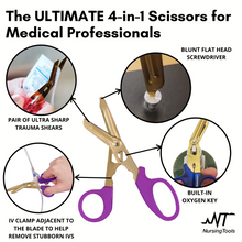 Load image into Gallery viewer, Hummingbird 4 in 1 Medical Scissors with Nurse Badge Reel &amp; Penlight
