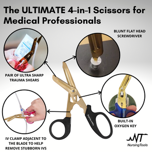 Hummingbird 4 in 1 Medical Scissors with Penlight