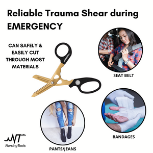 Hummingbird 4 in 1 Medical Scissors - Trauma Shears with Clip-on LED Flashlight