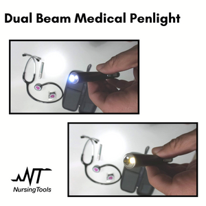 Dual Beam Rechargeable Penlight with Pupil Gauge & 4 cm Measurements